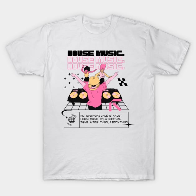 HOUSE MUSIC  - Dj Dancefloor (black/pink) T-Shirt by DISCOTHREADZ 